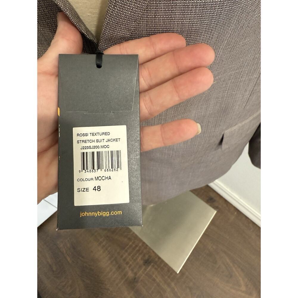 Johnny Bigg Men's Rossi Textured Stretch Blazer Size 48 NWT Mocha - Picture 3 of 7